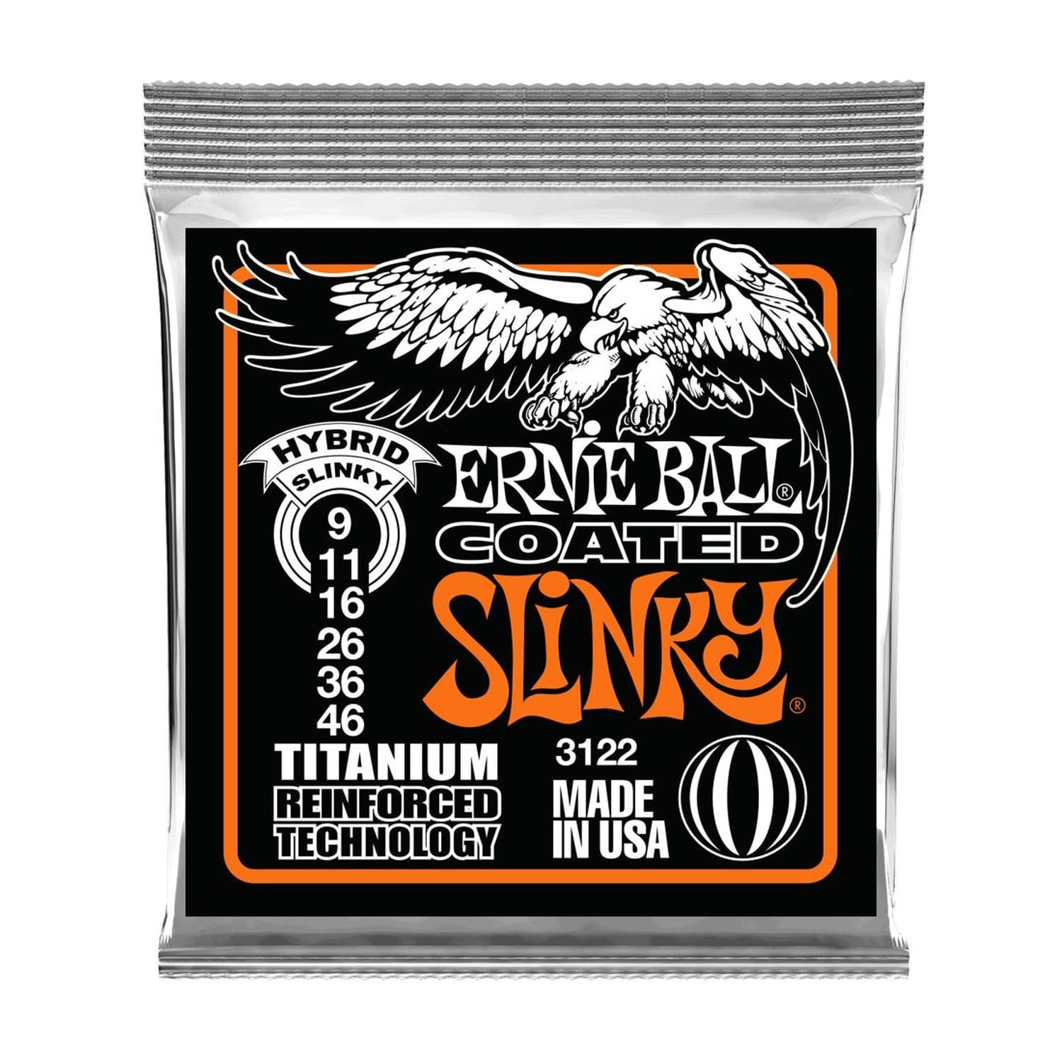 P03122 CUERDAS GUITARRA ELECTRICA HYBRID SLINKY COATED TITANIUM RPS 9-46 ERNIE BALL