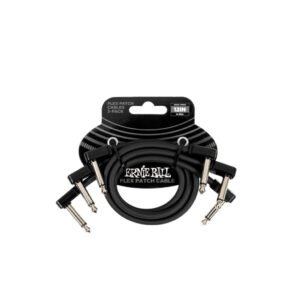 P06445 PATCH FLEX PATCH CABLE 12'' BLACK 3 PACK ERNIE BALL