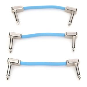 P06459 PATCH FLEX PATCH CABLE 3'' BLUE 3 PACK ERNIE BALL