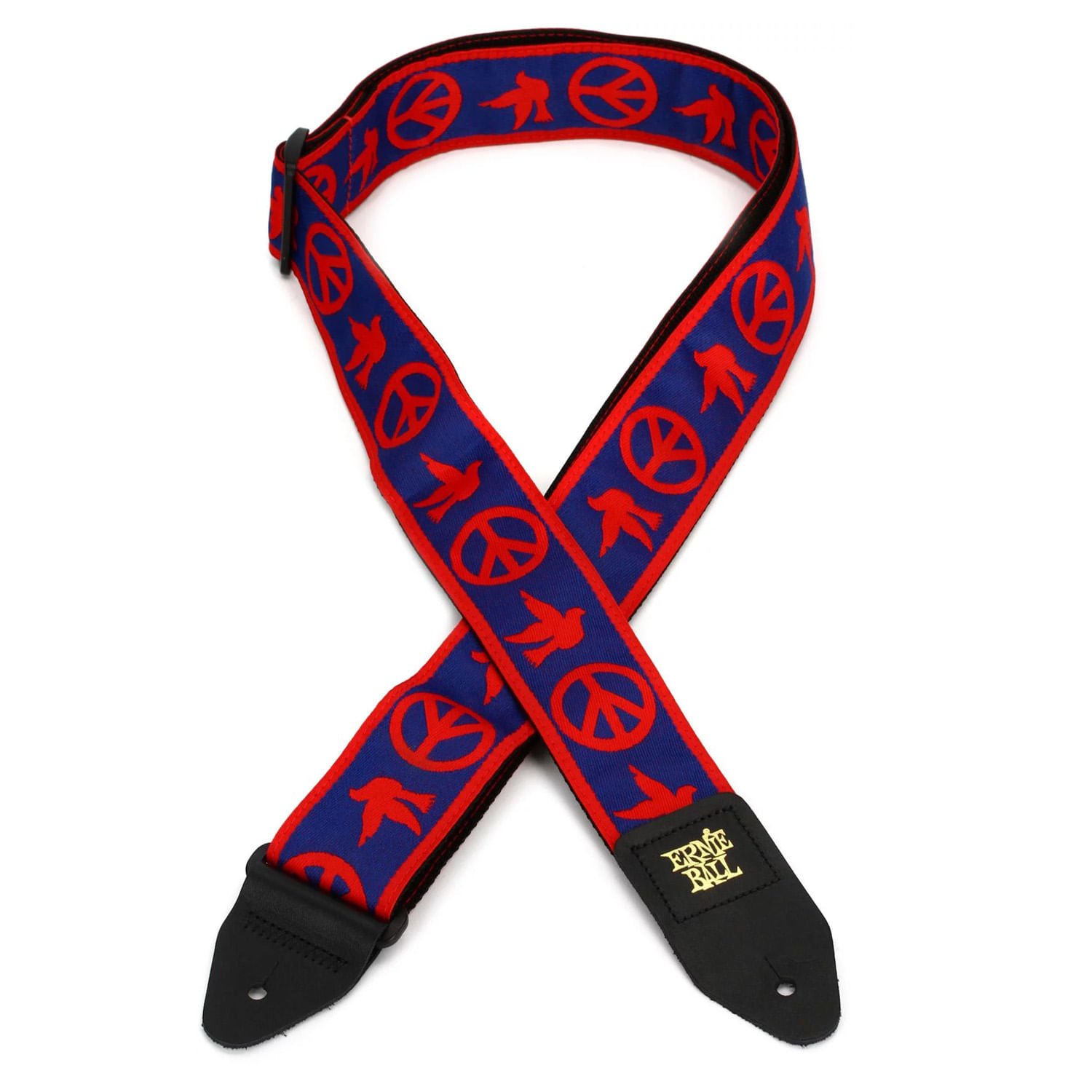 P04698 CORREA GUITARRA R/B PEACE LOVE JACQUARD ERNIE BALL