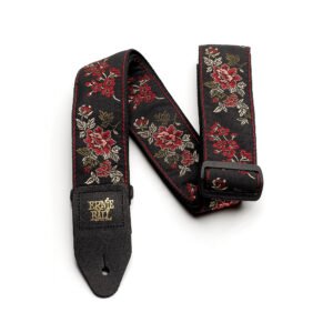 P04142 RED ROSE JACQUARD CORREA GUITARRA ERNIE BALL
