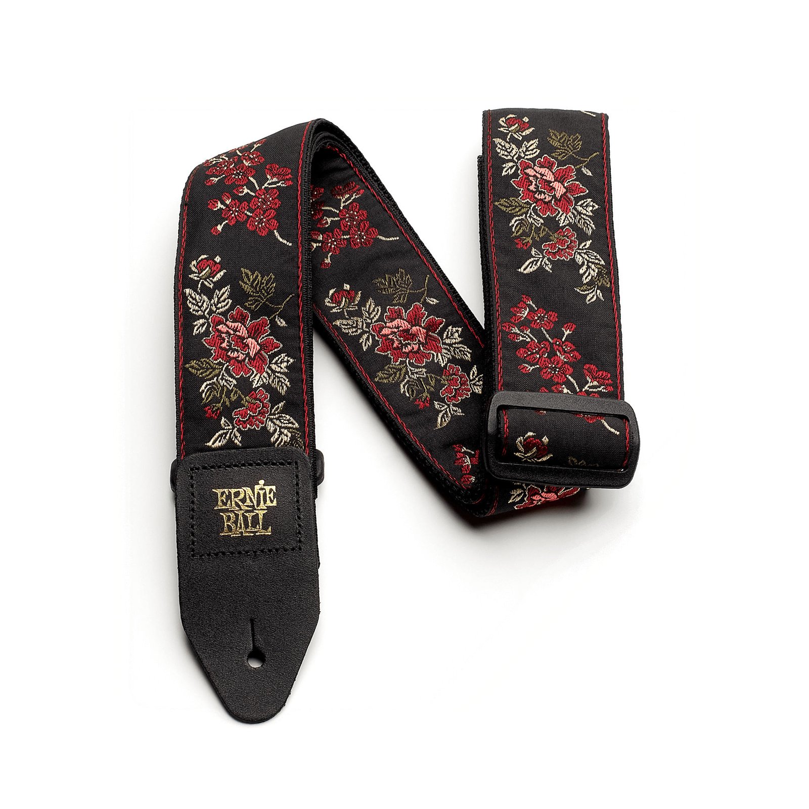 P04142 RED ROSE JACQUARD CORREA GUITARRA ERNIE BALL