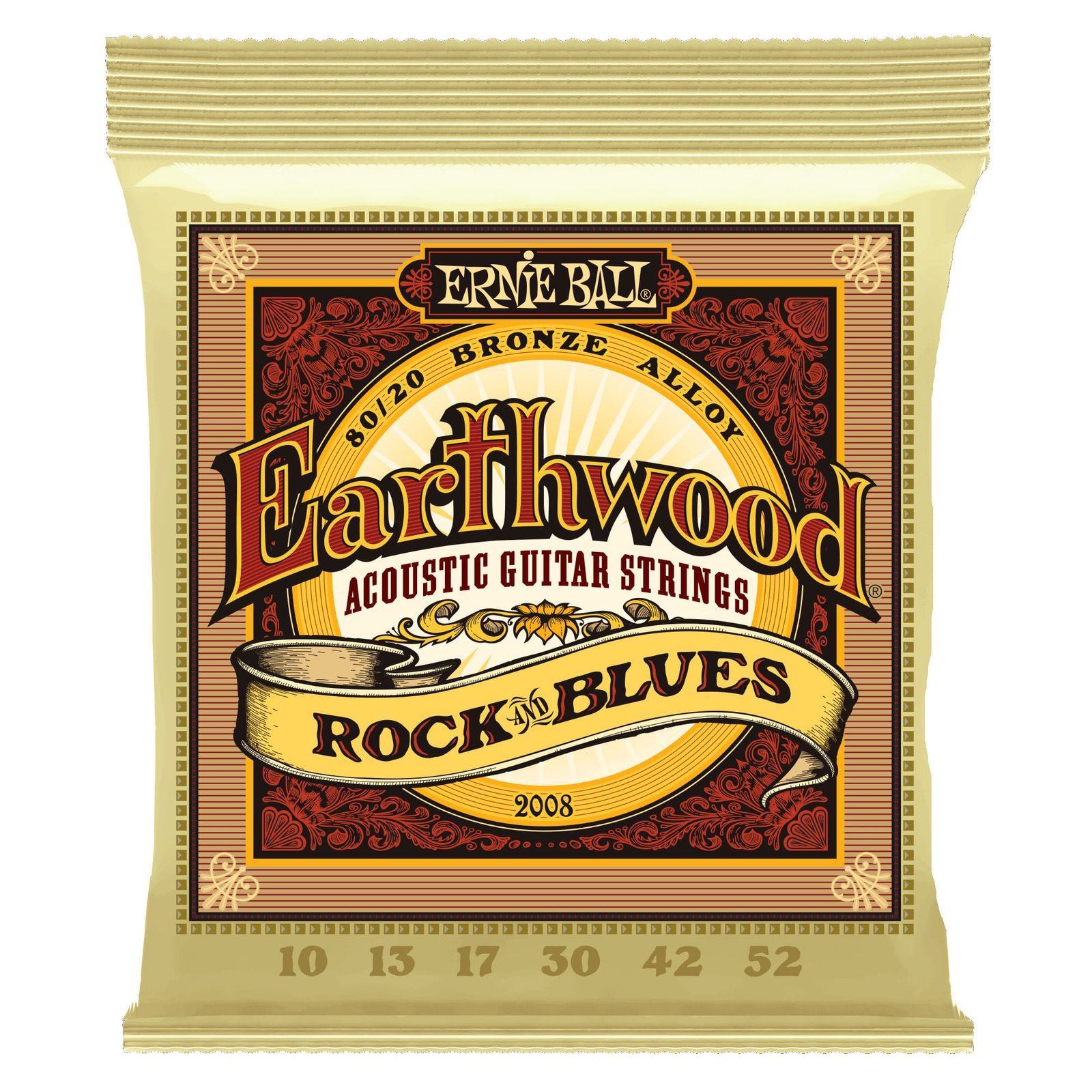P02008 EARTHWOOD ROCK & BLUES CUERDAS GUITARRA FOLK 80/20 ERNIE BALL