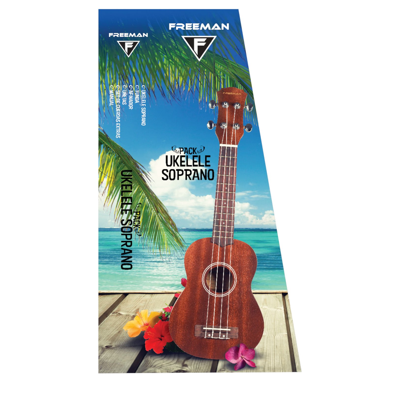 PACK SOPRANO UKELELE ACUSTICO FREEMAN